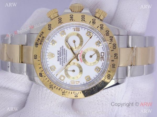 High Quality Daytona 2-Tone White Face Diamond Watch High Quality Daytona 2-Tone White Face Diamond Watch