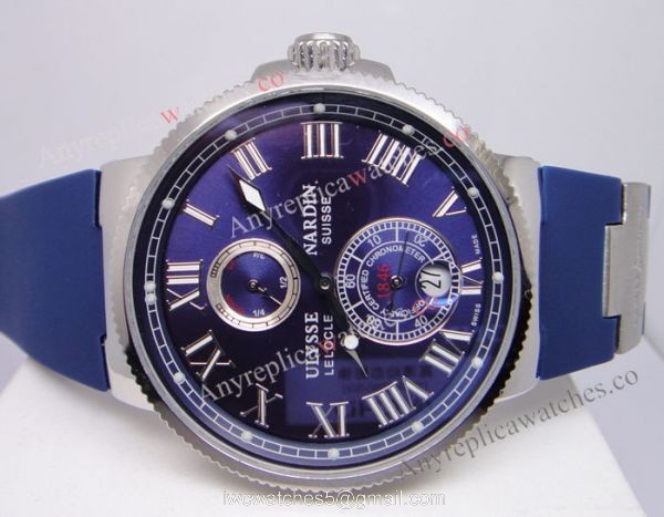 Ulysse Nardin Marine Blue Seal SS Blue Rubber Replica Watch Ulysse Nardin Marine Blue Seal SS Blue Rubber Replica Watch