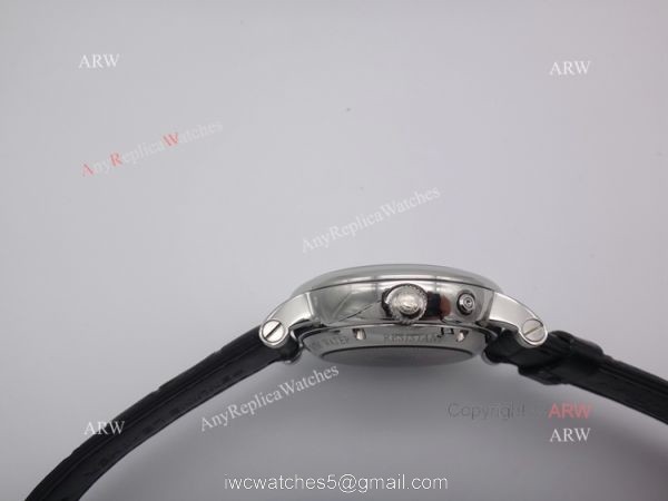 Clone IWC Tourbillon Men Watch IWC Portuguese Black Face Black Leather Strap Clone IWC Tourbillon Men Watch IWC Portuguese Black Face Black Leather Strap