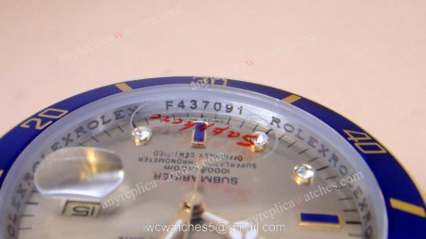 Classic Model Rolex 2-Tone Silver Diamond Face w/Blue Bezel Mens Watch Classic Model Rolex 2-Tone Silver Diamond Face w/Blue Bezel Mens Watch