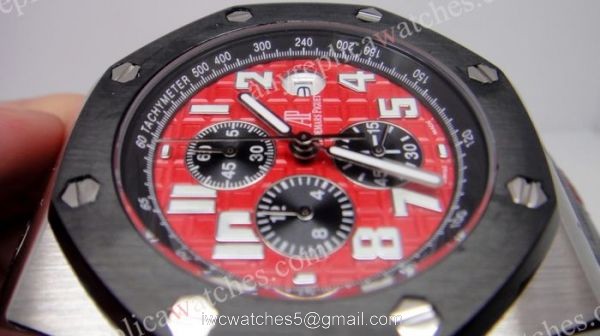 AUDEMARS PIGUET Royal Oak Chronograph Black Eye Red Face AUDEMARS PIGUET Royal Oak Chronograph Black Eye Red Face