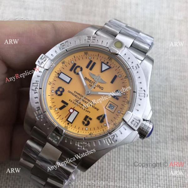 NEW Style Replica Breitling Avenger II Seawolf Orange Dial Silver Steel Watch NEW Style Replica Breitling Avenger II Seawolf Orange Dial Silver Steel Watch