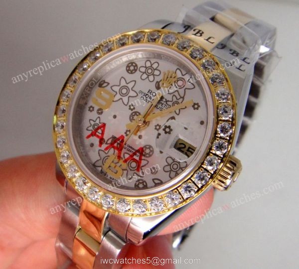 Replica Rolex Diamond Bezel Datejust 2-Tone Silver Flower Ladies Watch Replica Rolex Diamond Bezel Datejust 2-Tone Silver Flower Ladies Watch