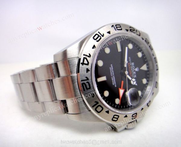 NEW UPGRADED Replica Rolex Explorer II GMT Watch Stainless Steel Black 42mm NEW UPGRADED Replica Rolex Explorer II GMT Watch Stainless Steel Black 42mm