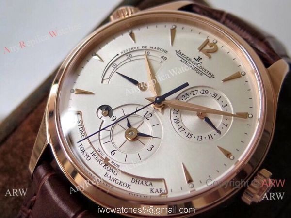 Swiss 1:1 Replica Jaeger-leCoultre Master Geographic Rose Gold Watch ZF Factory Swiss 1:1 Replica Jaeger-leCoultre Master Geographic Rose Gold Watch ZF Factory