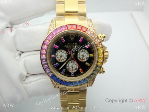 Rolex Rainbow Replica Watch 40mm Yellow Gold Automatic Movement Rolex Rainbow Replica Watch 40mm Yellow Gold Automatic Movement