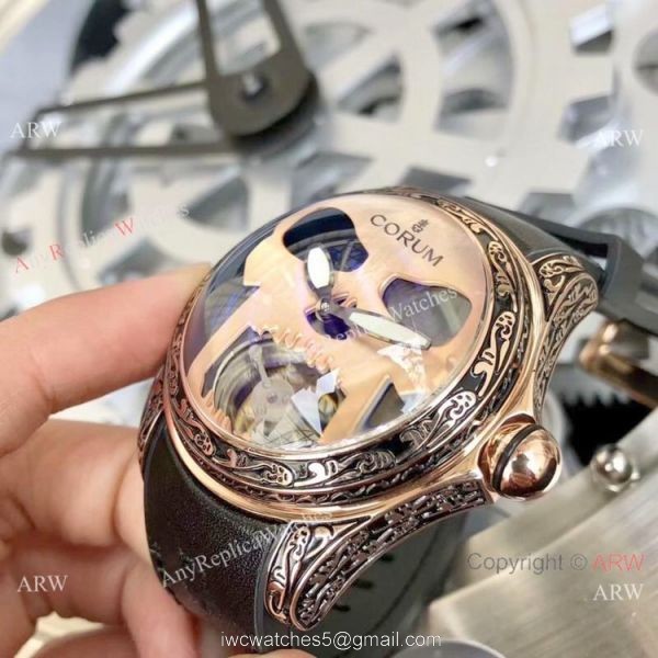 Corum Bubble 47 Flying Tourbillon Rose Gold Tattoo Wristwatch Replica Corum Watches Corum Bubble 47 Flying Tourbillon Rose Gold Tattoo Wristwatch Replica Corum Watches