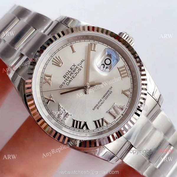 (EW) Replica Rolex Datejust 36mm Watch SS Silver Dial Oyster Band Rolex EW Factory (EW) Replica Rolex Datejust 36mm Watch SS Silver Dial Oyster Band Rolex EW Factory