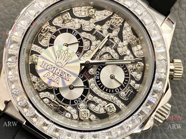 New Rolex Daytona Rubber Strap Replica Watch Stainless Steel Leopard Dial New Rolex Daytona Rubber Strap Replica Watch Stainless Steel Leopard Dial