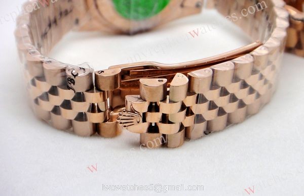 Rose Gold Rolex Datejust Diamond Bezel White Face Watch Rose Gold Rolex Datejust Diamond Bezel White Face Watch