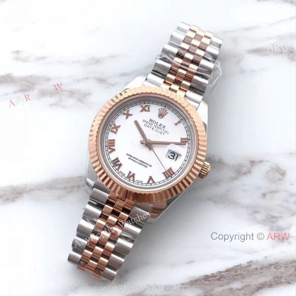 (EW) Replica Rolex Datejust 2 White Roman Dial 2-Tone Rose gold Watch ETA3255 (EW) Replica Rolex Datejust 2 White Roman Dial 2-Tone Rose gold Watch ETA3255