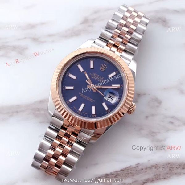 (EW) Blue Dial 2 Tone Rose Gold Rolex Datejust II 41mm ETA3255 Watch (EW) Blue Dial 2 Tone Rose Gold Rolex Datejust II 41mm ETA3255 Watch