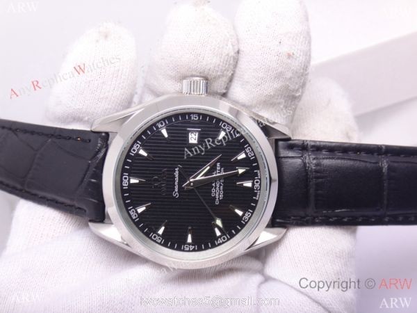 Replica Omega Seamaster Co-Axial Watch Black Dial / Black Leather Strap Replica Omega Seamaster Co-Axial Watch Black Dial / Black Leather Strap