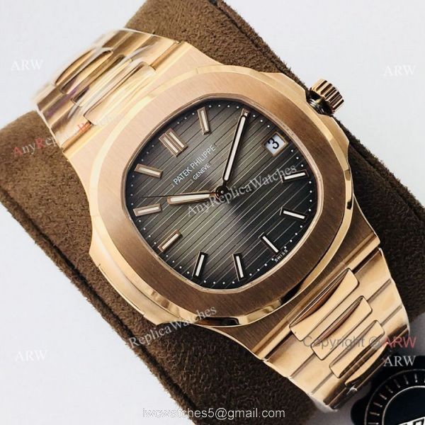 PPF V4 Patek Philippe Nautilus Gray Dial Rose Gold Watch Swiss Grade 1 PPF V4 Patek Philippe Nautilus Gray Dial Rose Gold Watch Swiss Grade 1