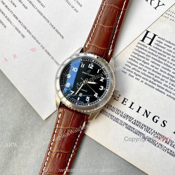 Vintage Style Breitling Premier Automatic Watch Black Dial Vintage Style Breitling Premier Automatic Watch Black Dial