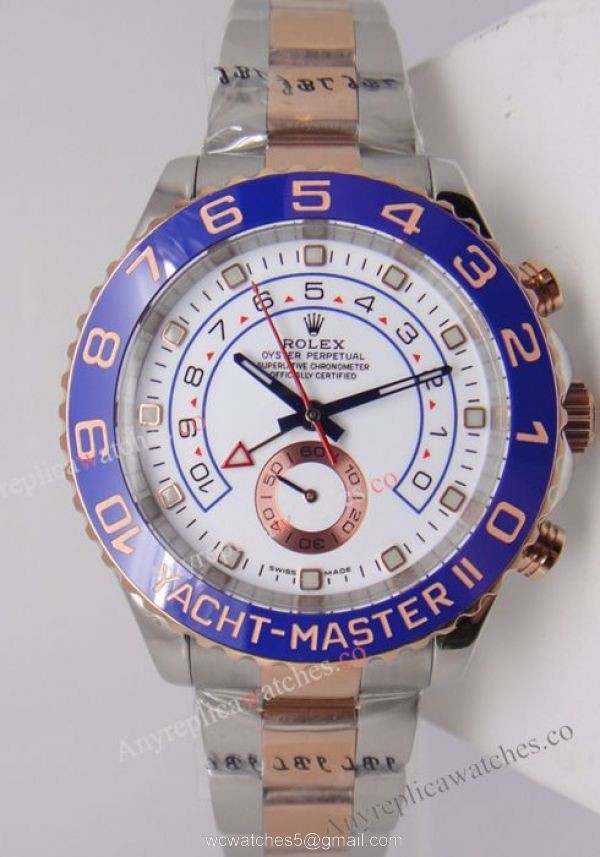 2-Tone Rose Gold Rolex Yacht-Master II Watch Blue Ceramic w/ Countdown Function 2-Tone Rose Gold Rolex Yacht-Master II Watch Blue Ceramic w/ Countdown Function