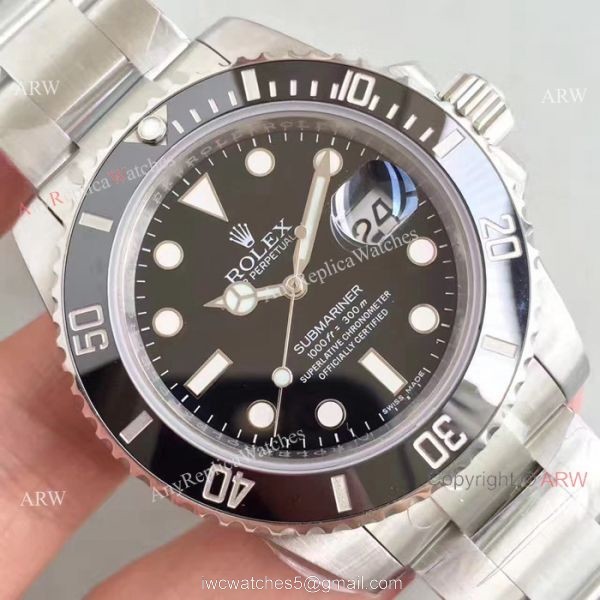 Upgraded Noob Factory 3135 Replica Submariner Watch SS Black Dial Upgraded Noob Factory 3135 Replica Submariner Watch SS Black Dial