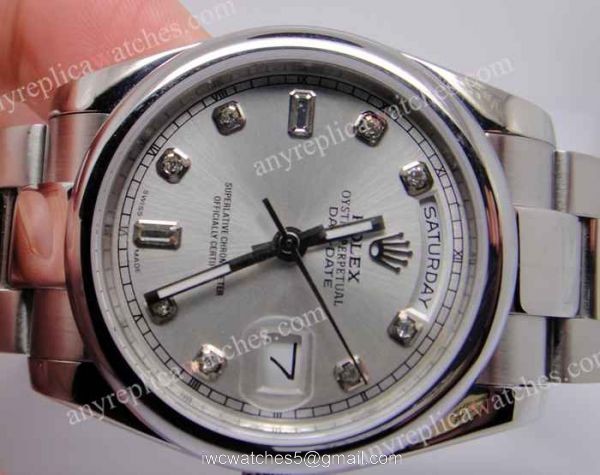Rolex Day-Date Polished Stainless Steel Silver Dial Mens Replica Watch Rolex Day-Date Polished Stainless Steel Silver Dial Mens Replica Watch