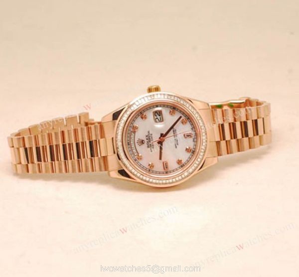 Best Replica Rolex Presidential Diamond Day-date II Watch Everose Gold White MOP Best Replica Rolex Presidential Diamond Day-date II Watch Everose Gold White MOP