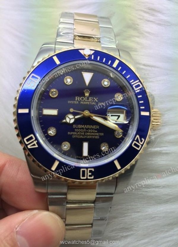 NEW UPGRADED Rolex Submariner Watch 2-Tone Blue Diamond Ceramic Bezel NEW UPGRADED Rolex Submariner Watch 2-Tone Blue Diamond Ceramic Bezel