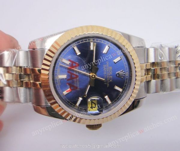 Rolex Datejust Replica Watch 2-Tone Jubilee Blue Dial Rolex Datejust Replica Watch 2-Tone Jubilee Blue Dial