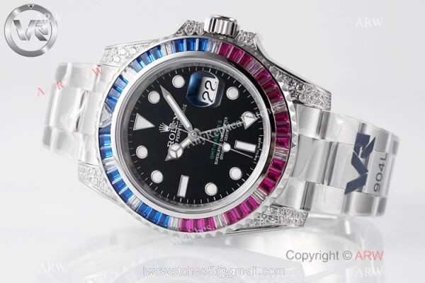Swiss 1:1 Replica Rolex GMT-Master II SARU Diamond Watch VR Factory MAX Version Swiss 3186 Swiss 1:1 Replica Rolex GMT-Master II SARU Diamond Watch VR Factory MAX Version Swiss 3186
