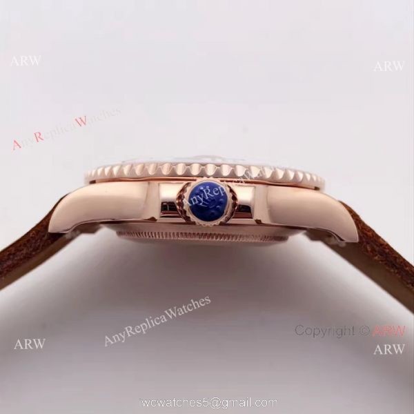 Rolex Rose Gold Yachtmaster Replica Watch 40mm Purple MOP Face Rolex Rose Gold Yachtmaster Replica Watch 40mm Purple MOP Face