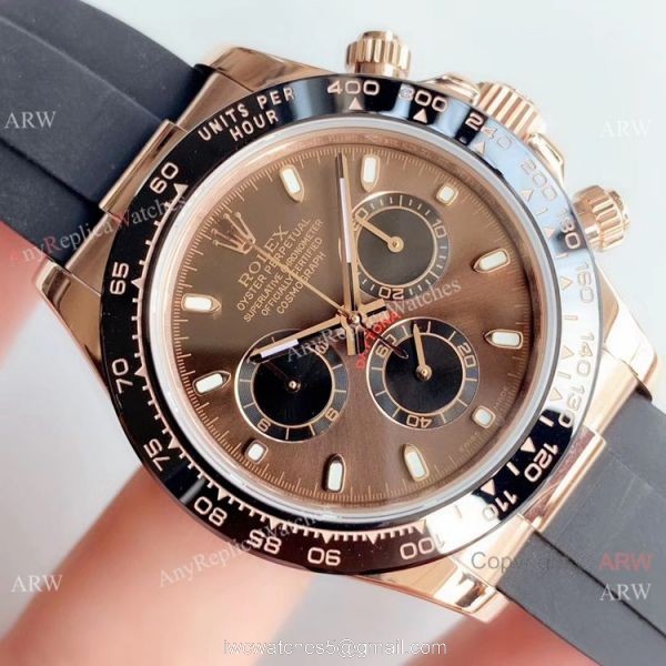 JH Factory Rolex Daytona Rubber Band 4130 Rose Gold Watch Rolex Oysterflex Replica JH Factory Rolex Daytona Rubber Band 4130 Rose Gold Watch Rolex Oysterflex Replica