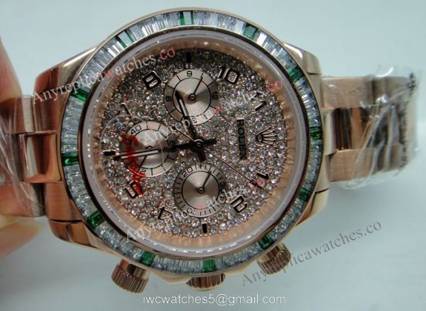 Rolex Daytona Rose Gold Watch Fake Rolex with Diamond Bezel 40mm Watch Rolex Daytona Rose Gold Watch Fake Rolex with Diamond Bezel 40mm Watch