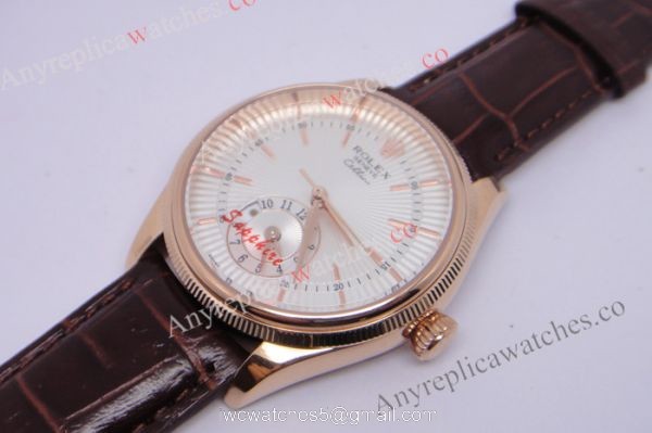 Rolex Cellini DUAL TIME Rose Gold Case White Face Copy Watch Rolex Cellini DUAL TIME Rose Gold Case White Face Copy Watch