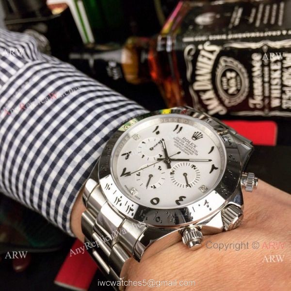 Copy Rolex Cosmograph Daytona 43mm Watch Stainless steel Arabic Scripts Dial Copy Rolex Cosmograph Daytona 43mm Watch Stainless steel Arabic Scripts Dial