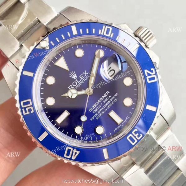 Noob Factory 3135 Replica Submariner Rolex Watch Stainless Steel Blue Dial Noob Factory 3135 Replica Submariner Rolex Watch Stainless Steel Blue Dial