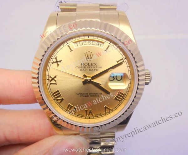 High Quality Replica Yellow Gold Rolex Day-Date II Watch 41mm Gold Dial High Quality Replica Yellow Gold Rolex Day-Date II Watch 41mm Gold Dial