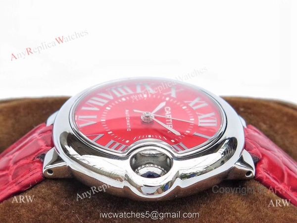 Swiss Ballon Bleu Cartier Watch Copy SS Red Dial Automatic 33mm Swiss Ballon Bleu Cartier Watch Copy SS Red Dial Automatic 33mm