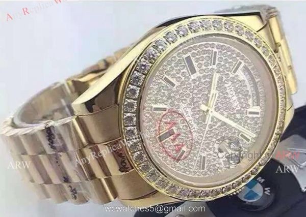 Replica Rolex Presidential Diamond Day Date II Watch: Yellow Gold 41mm Replica Rolex Presidential Diamond Day Date II Watch: Yellow Gold 41mm