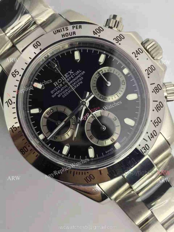 Replica Rolex Daytona Valjoux 7750 Watch Stainless Steel Black Dial Buy Swiss Replica Rolex Daytona Valjoux 7750 Watch Stainless Steel Black Dial Buy Swiss