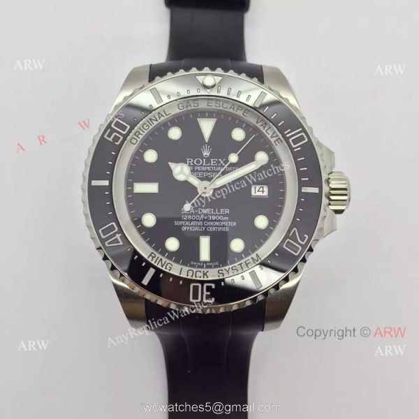 NEW UPGRADED Rolex Deepsea 44mm Replica Watch Black Dial Black Rubber Strap NEW UPGRADED Rolex Deepsea 44mm Replica Watch Black Dial Black Rubber Strap