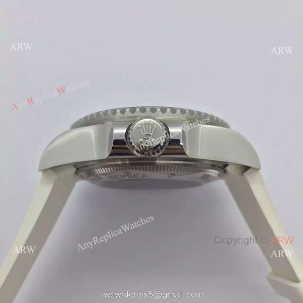NEW Upgraded Rolex Deepsea 44mm Replica Watch White Rubber Strap NEW Upgraded Rolex Deepsea 44mm Replica Watch White Rubber Strap