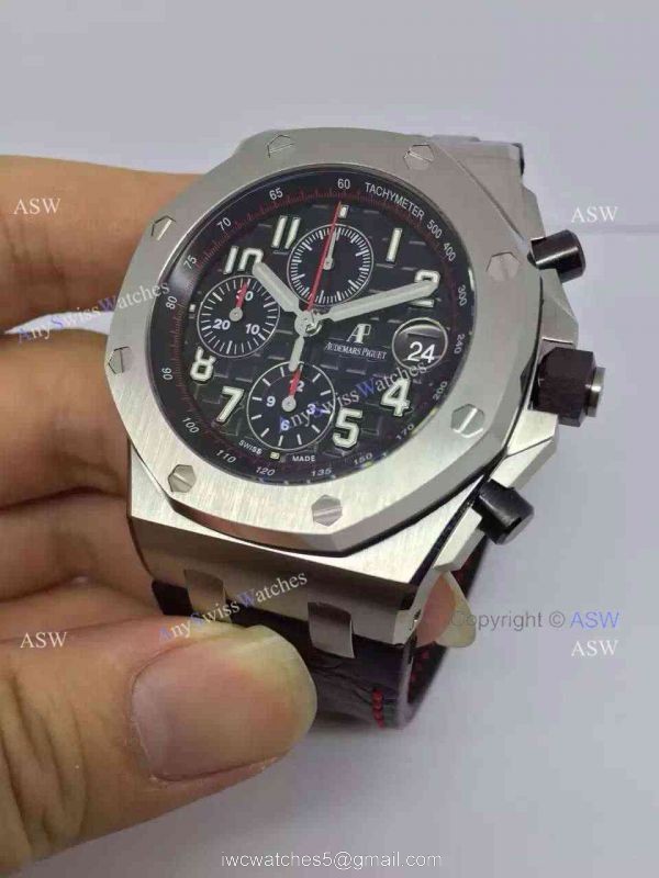 Swiss 3126 Replica Audemars Piguet Black Dial Number Black Leather Swiss 3126 Replica Audemars Piguet Black Dial Number Black Leather