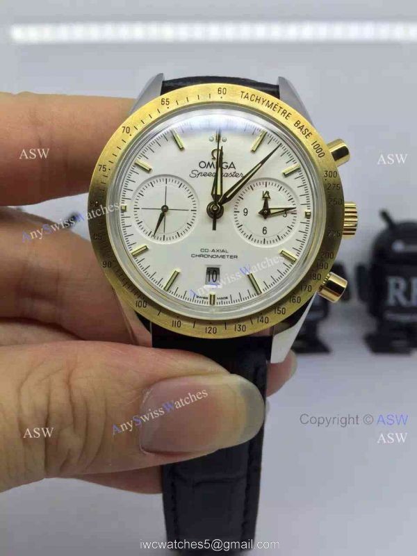 Copy Swiss Omega Speedmaster Chronograph Watch Rose Gold Leather Strap Copy Swiss Omega Speedmaster Chronograph Watch Rose Gold Leather Strap