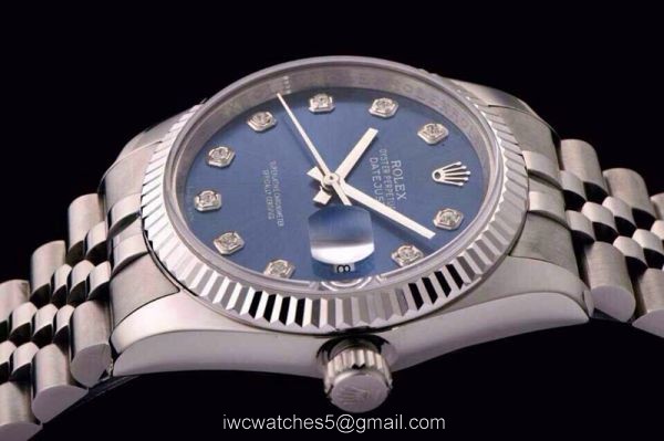 ROLEX DATEJUST SWISS ETA3135 WATCH BLUE DIAMOND FACE ROLEX DATEJUST SWISS ETA3135 WATCH BLUE DIAMOND FACE