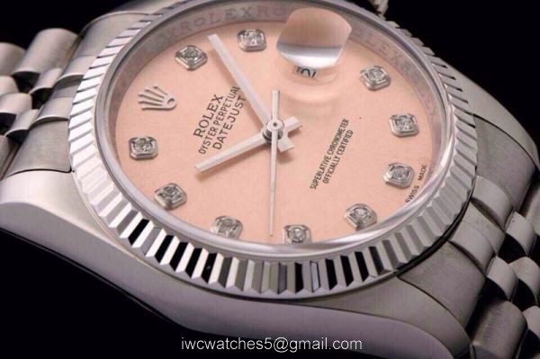 ROLEX DATEJUST SWISS ETA3135 WATCH PINK DIAMOND FACE ROLEX DATEJUST SWISS ETA3135 WATCH PINK DIAMOND FACE