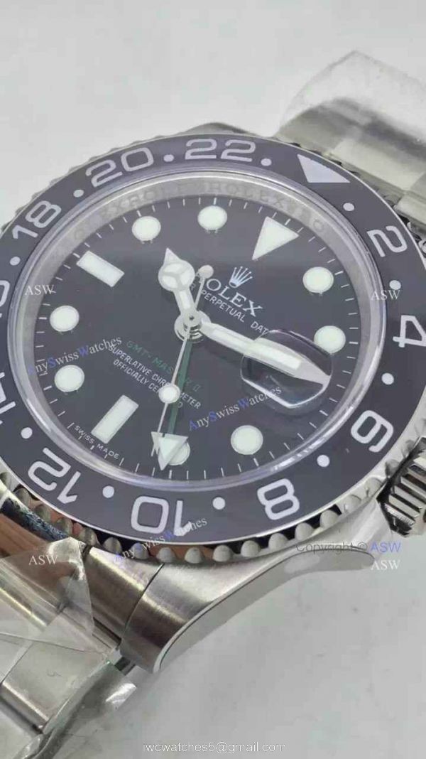 Swiss Fake Rolex GMT Master II Watch Black Dial Black Ceramics Swiss Fake Rolex GMT Master II Watch Black Dial Black Ceramics