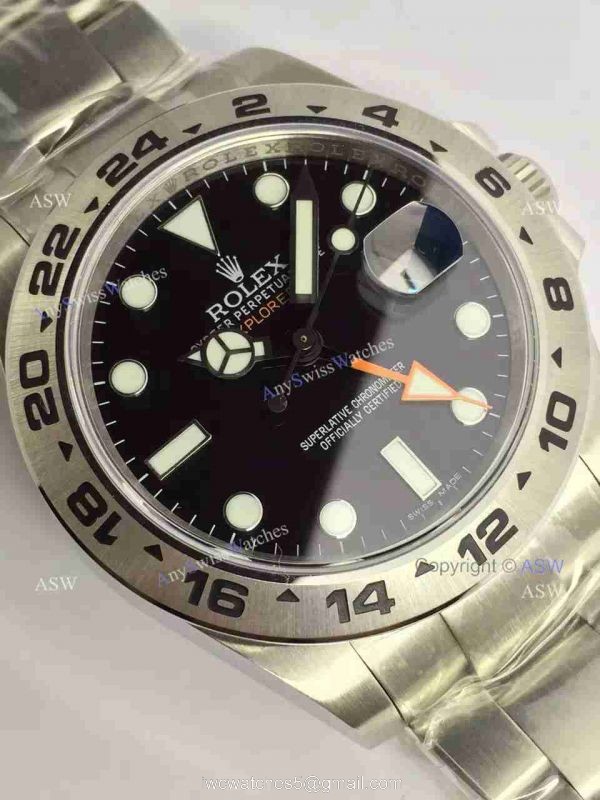 Noob Factory ETA2836 Replica Rolex Explorer II 42mm Watch SS Black Dial Noob Factory ETA2836 Replica Rolex Explorer II 42mm Watch SS Black Dial