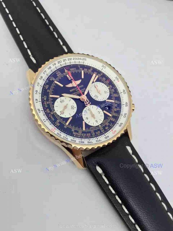 Swiss Replica Breitling 1884 Chronometre Navitimer Watch Rose Gold Case Black Dial Swiss Replica Breitling 1884 Chronometre Navitimer Watch Rose Gold Case Black Dial