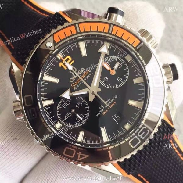 (OM)Swiss Replica Omega Seamaster 600m Master SS Black Chronograph Face (OM)Swiss Replica Omega Seamaster 600m Master SS Black Chronograph Face