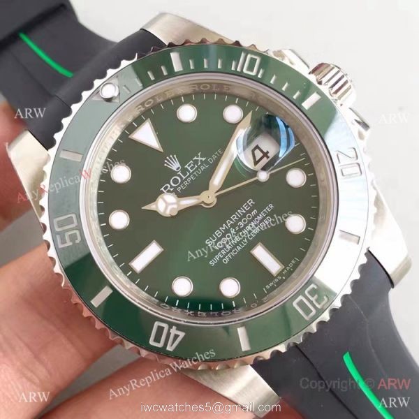 New Upgraded Rolex Submariner Hulk Replica Watch SS Rubber B Strap New Upgraded Rolex Submariner Hulk Replica Watch SS Rubber B Strap
