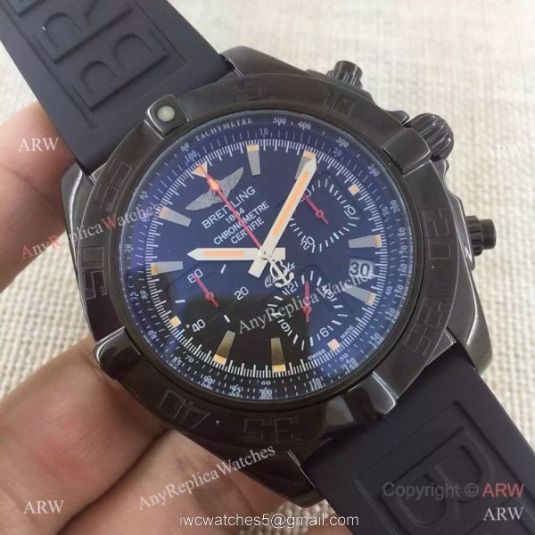 Copy Breitling Chronomat B01 Black Case RUBBER Strap Men Watch Copy Breitling Chronomat B01 Black Case RUBBER Strap Men Watch