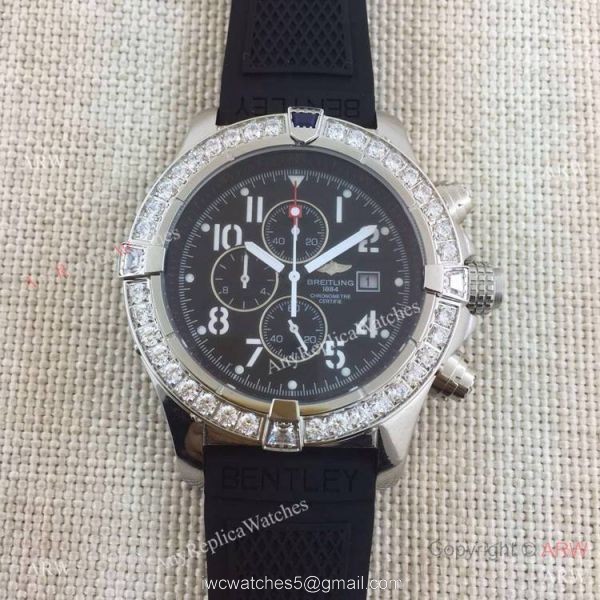 Replica Breitling Watches With Diamond Bezel Black Rubber Super Avenger Watch Replica Breitling Watches With Diamond Bezel Black Rubber Super Avenger Watch