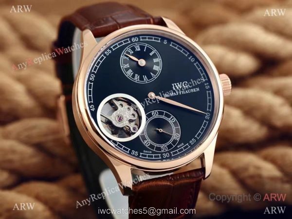 High Quality IWC Tourbillon Portuguese Watch Rose Gold Black Dial High Quality IWC Tourbillon Portuguese Watch Rose Gold Black Dial